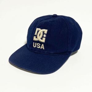 DC SHOES ☆ USA ヴィンテージ キャップ ネイビー 帽子 55cm ストリート スケーター アメカジ 古着 ミックス DCシュー■SHW263