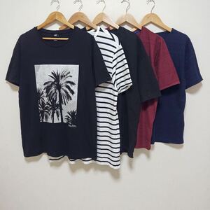 お得!!【まとめ売り】半袖 Tシャツ 5着 セット BEAMS HEART ビームス グローバルワーク H&M フォトプリントメンズ サイズ L/Y15295jg