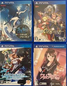 中古良品 PS VITA ゲーム ソフト 4本 まとめ売り / Fate ソードアート・オンライン フォトカノ 影牢 / Play Station Vita / まとめ