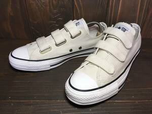 ★CONVERSE コンバース ALL STAR オールスター Lo ベルクロ 白 26.0cm 美品 Used 検 ローカット チャック テイラー キャンバス スニーカー