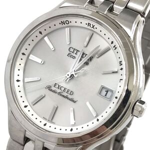 美品 CITIZEN シチズン EXCEED エクシード Eco-Drive エコドライブ 腕時計 EBG74-2791 H111-T013627 電波ソーラー カレンダー チタン 軽量