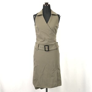 インタープラネット/INTER PLANET★ノースリーブワンピース/膝丈【38/women’s size -M/カーキ/khaki】Dress◆BH108