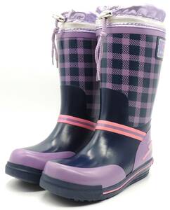 雨の日 歩きやすい 通学 ジュニア 女の子 レインブーツ 軽量 防寒 防滑 防雪 長靴 ムーンスター スーパースター J68R ネイビー 20.0cm