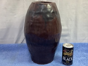 陶器　花器　花瓶「長太郎焼き」難あり　検　アンティーク　コレクション　工芸　陶芸　陶磁　薩摩