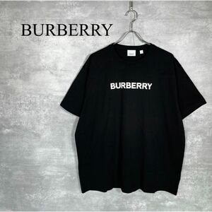 『BURBERRY』バーバリー (L) ロゴ コットン Tシャツ