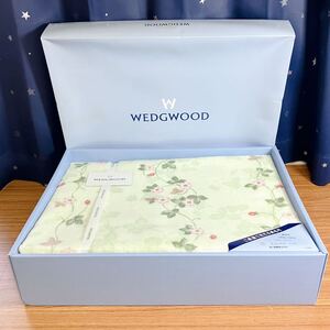 未使用品/WEDGWOOD/ウェッジウッド/綿毛布/毛羽部分 綿100%/日本製/西川産業/140cm×200cm/グリーン/寝具/長期保管品/現状品/19