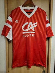 80s90s adidas ユニフォーム XL相当 Tシャツ フランス ヴィンテージ サッカー フットボール アディダス