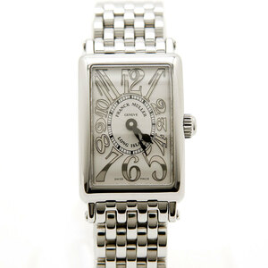 中古美品 フランクミュラー FRANCK MULLER 腕時計 ロングアイランド プティ レリーフ 802QZ REL AC レディース レクタンギュラー 白文字盤