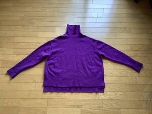 ルシェルブルー カシミア ボイル タートル ニット セーター 36 パープル 紫 柔らかな肌ざわり きれい目のお品物です