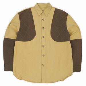 オービス ORVIS 90s ハンティングシャツ アウトドア オールド ガンパッチ エルボーパッチ ビンテージ 古着 (-3189) ベージュ L