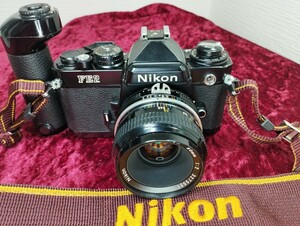 【 委託品】 Nikon FE2 フィルムカメラ Ai NIKKOR 50mm f2 MD-12 セット シャッターOK 速度変化有り ニコン 1円スタート売り切り 一眼レフ