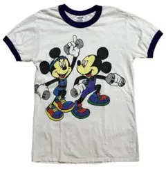 90s Disney ミッキー ミニー ヴィンテージ リンガー Tee