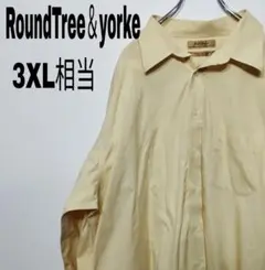 usa古着 RoundTree＆york 長袖シャツ　3XL相当 イエロー