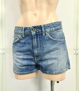 新品「DONDUP」“DP083/SHORTS CHESNEY”ヴィンテージ加工×ダメージ加工 高級デニム ショートパンツ SIZE:26/S-M相当 イタリア製