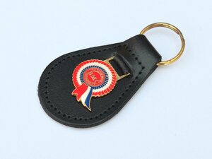 BMC　キーホルダー　BMC Rosette Gold, Red, White & Blue Enamel Genuine Leather Key Ring 　kenz