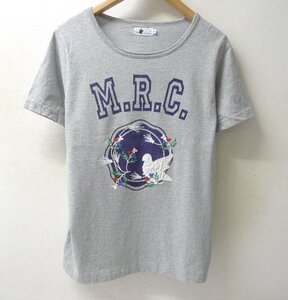 ◆miraco ミラコ カレッジ刺繍　デザイン Tシャツ グレー サイズM