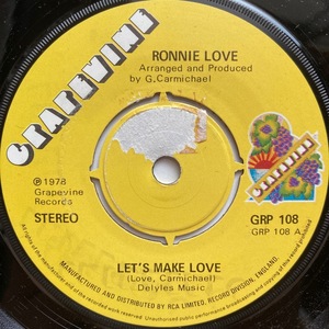 【試聴 7inch】Ronnie Love / Let