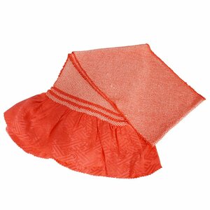 振袖用 総絞り帯揚げ 正絹 薄赤色 hu190 中古美品 ふりそで レディース シルク 成人式 送料無料