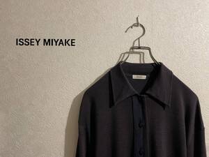 ◯ ISSEY MIYAKE ニット ジャケット / イッセイミヤケ カーディガン シャツ ウール レーヨン 紫 PAN230 M Ladies #Sirchive