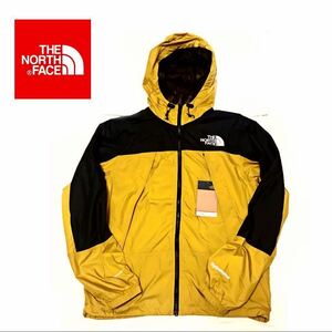 新品●THE NORTH FACE ／ザノースフェイス　W I ND JACKET フードメンズジャケット 黒/ゴールド系　Mサイズ