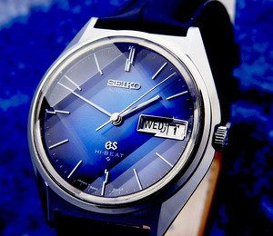 SEIKO グランドセイコー ハイビート 5646-7010 Steel Blue Gradation Dial Cut Glass メンズ 自動巻き(美品、OH済み ) / 35mm