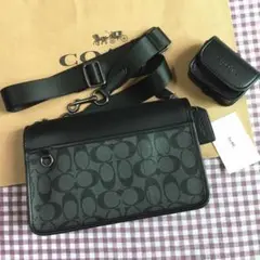 ＜COACH＞コーチバッグ ショルダーバッグ C8141 ブラックメンズバッグ