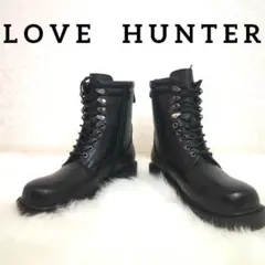 LOVEHUNER　ラブハンター　ブラック　レザー　レースアップ　ロック　ブーツ