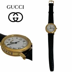 GUCCI VINTAGE グッチ ヴィンテージ SWISS MADE スイス製 メンズ 7200M クオーツウォッチ ローマンインデックス デイト 腕時計 アーカイブ