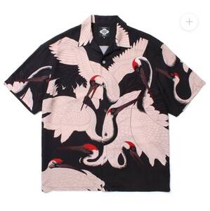 GAKKIN × BUDSPOOL 赤目鶴 HAWAIIAN SHIRT BLACK