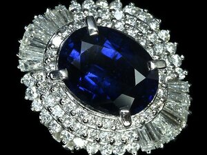 IVL11556S【1円～】新品【RK宝石】極上ロイヤルブルー サファイア 特大4.61ct 極上ダイヤモンド 総計1.38ct Pt900 超高級リング royal blue