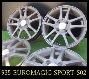 【935】T601030▲EUROMAGIC SPORT-S02▲14x5J 4穴 PCD100 +45▲4本 軽自動車全般に