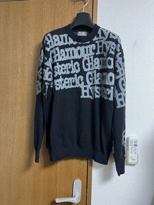 ヒステリックグラマー HYSTERIC GLAMOUR 21AW TYPERITER LOGO柄 ジャガード クルーネックニット セーターS新品同様