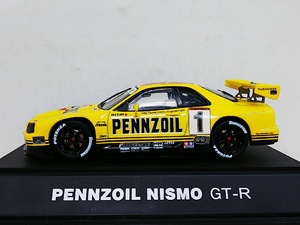 ■ DISK KONEディスクコーン エブロ製 1/43 PENZOIL NISMO GT-R R34 イエロー ペンスオイル・ニスモ レーシングモデルミニカー