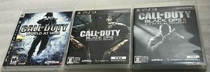 (動作確認済) PS3 コールオブデューティ waw bo bo2 3本 ワールドアットウォー ブラックオプス CallofDuty cod PS3ソフト ゲームソフト