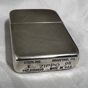 05 ZIPPO ジッポ STERLING スターリング BRADFORD.PA ライター PAT2032695 MADE IN USA 中古品