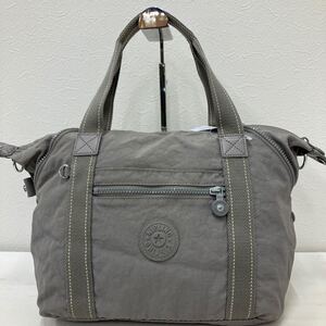 □48−2768 kipling キプリング レディース ハンドバッグ トートバッグ グレー系 カジュアル シンプル 無地 ナイロン 軽量