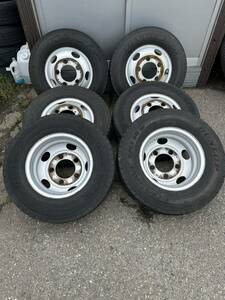 205/85R16 DUNLOP SPLT 50 2021年製 TFAC TOPY製　16x5.5 5穴 6本セット デュトロ ダイナ トヨエース等