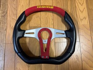 MOMO モモ ステアリング　モモステ　TREK トレック 直径35センチ　レッド スウェード　走り屋　スポコン　サーキット　カスタムカー