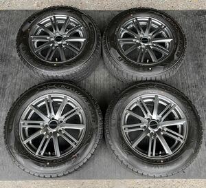 BRIDGESTONE BALMINUM 15×6.5J 5H100 +40 & GOOD YEAR ICENAVI 6 195/65R15 91Q 中古品 スタッドレスタイヤ 4本セット 直接の受け渡し可能