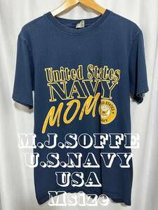 M.J.SOFFE USA製　人気　U.S.NAVYプリントTシャツ　半袖　ネイビー　USA古着　ミリタリー　海軍　vintage Mサイズ
