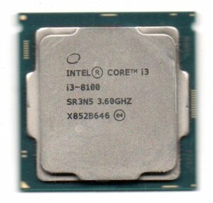 Intel ★ Core i3-8100　SR3N5 ☆ 3.60GHz／6MB／8GT/s　4コア ☆ ソケットFCLGA1151 ☆