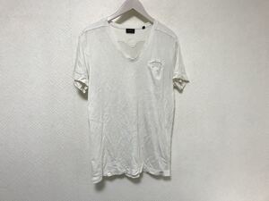 本物ディーゼルDIESELコットンVネックTシャツメンズビジネススーツアメカジ白ホワイトM