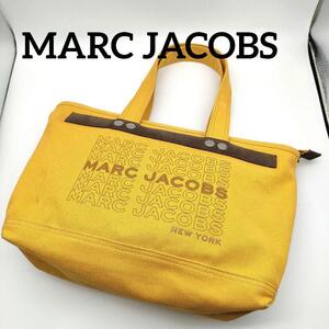 MARC JACOBS マークジェイコブス キャンバス トートバッグ イエロー ハンドバッグ 黄色 レディース メンズ 布 レザー