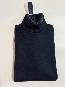 3952】新品6.8万【DRUMOHR / ドルモア　52　洗い加工ミドルゲージタートルネック　Extra Fine Merino Wool】ウォッシュドネイビー