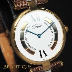 ■1円~■ Cartier カルティエ マストヴァンドーム SV925/GP/革 W1006454/590003 QZ 2針 メンズ 腕時計「25070」