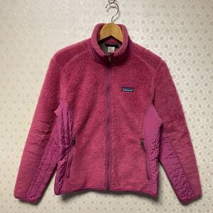 良品 パタゴニア レディース 長袖ジップアップ/フリースジャケット patagonia ピンク　 M