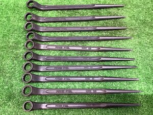 中古品 SUPER TOOL スーパーツール 60度 片口メガネレンチ 10本セット KP-13 KP-14