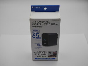 未使用新品●センチュリー PD対応 急速充電器　65W USB-C＆USB-A●IXAC65PD