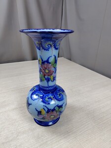 AI102】 花瓶 花器 アルコバッサ PAL ALCOBACA ポルトガル 花入 染付 古美術 時代物 ヴィンテージ アンティーク