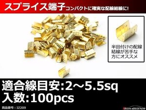 スプライス端子 100個セット 配線同士の接続や分岐に 適合線目安2～5.5sq IZ209